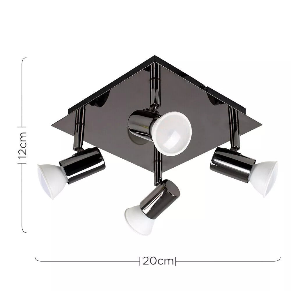 Adjustable 4 Way Fitting Chrome Ceiling Spotlight in UK – Buy Now!