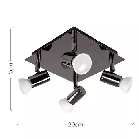 Stylish 4-Way Chrome Ceiling Light UK

