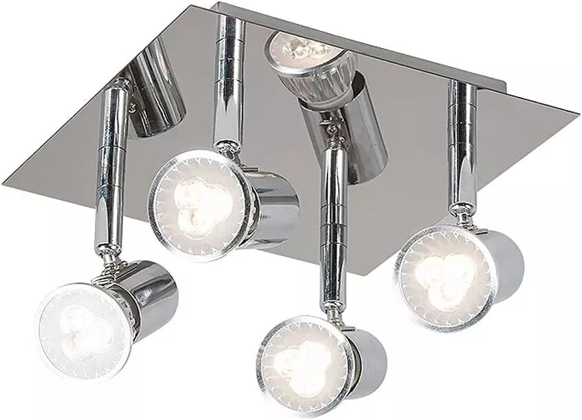 Adjustable 4 Way Fitting Chrome Ceiling Spotlight in UK – Buy Now!