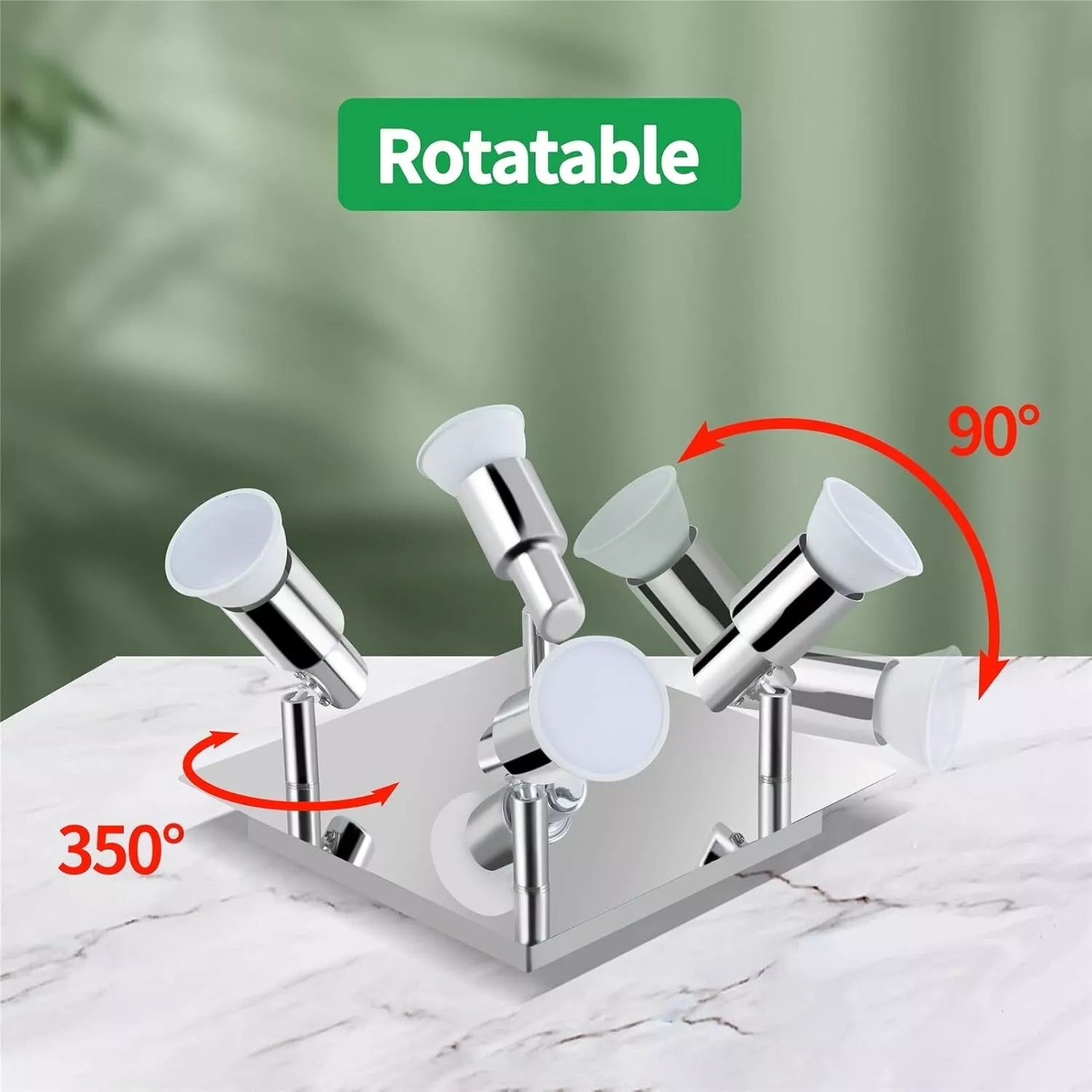 Adjustable 4 Way Fitting Chrome Ceiling Spotlight in UK – Buy Now!