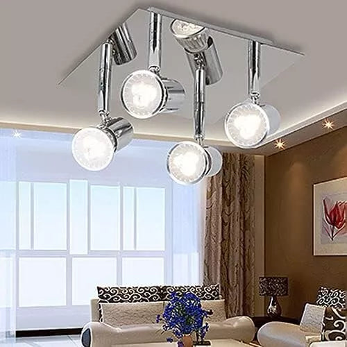 Adjustable 4 Way Fitting Chrome Ceiling Spotlight in UK – Buy Now!