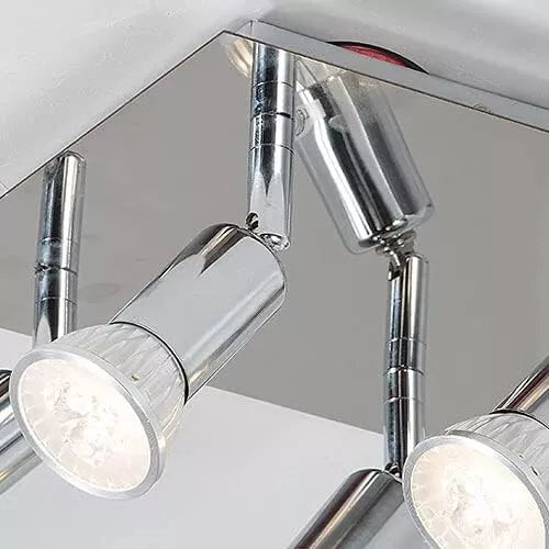 Adjustable 4 Way Fitting Chrome Ceiling Spotlight in UK – Buy Now!