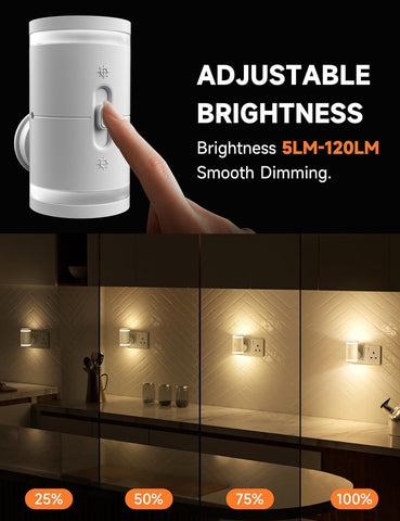 Adjustable brightness light fixture with dimming control and lighting effect demonstration.