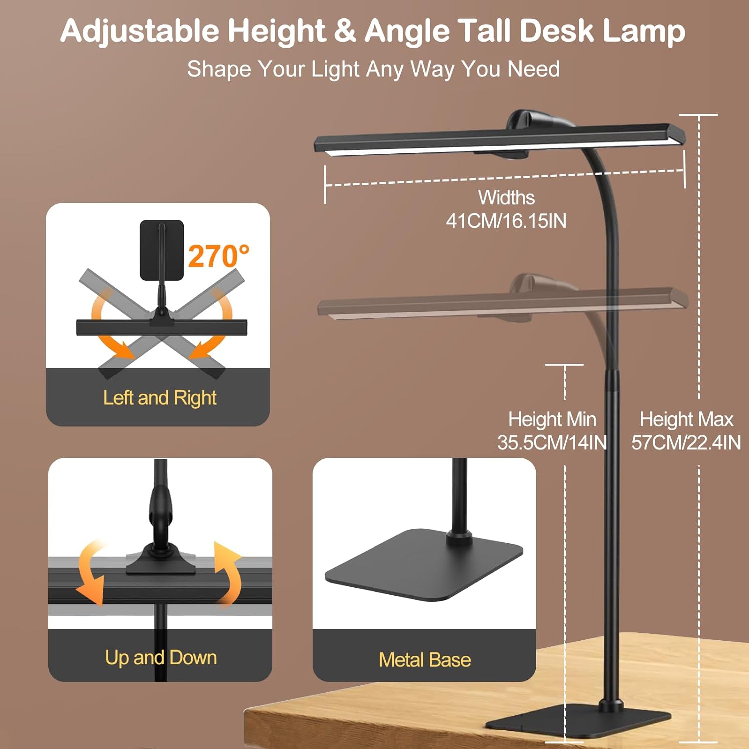 Adjustable height LED lamp

