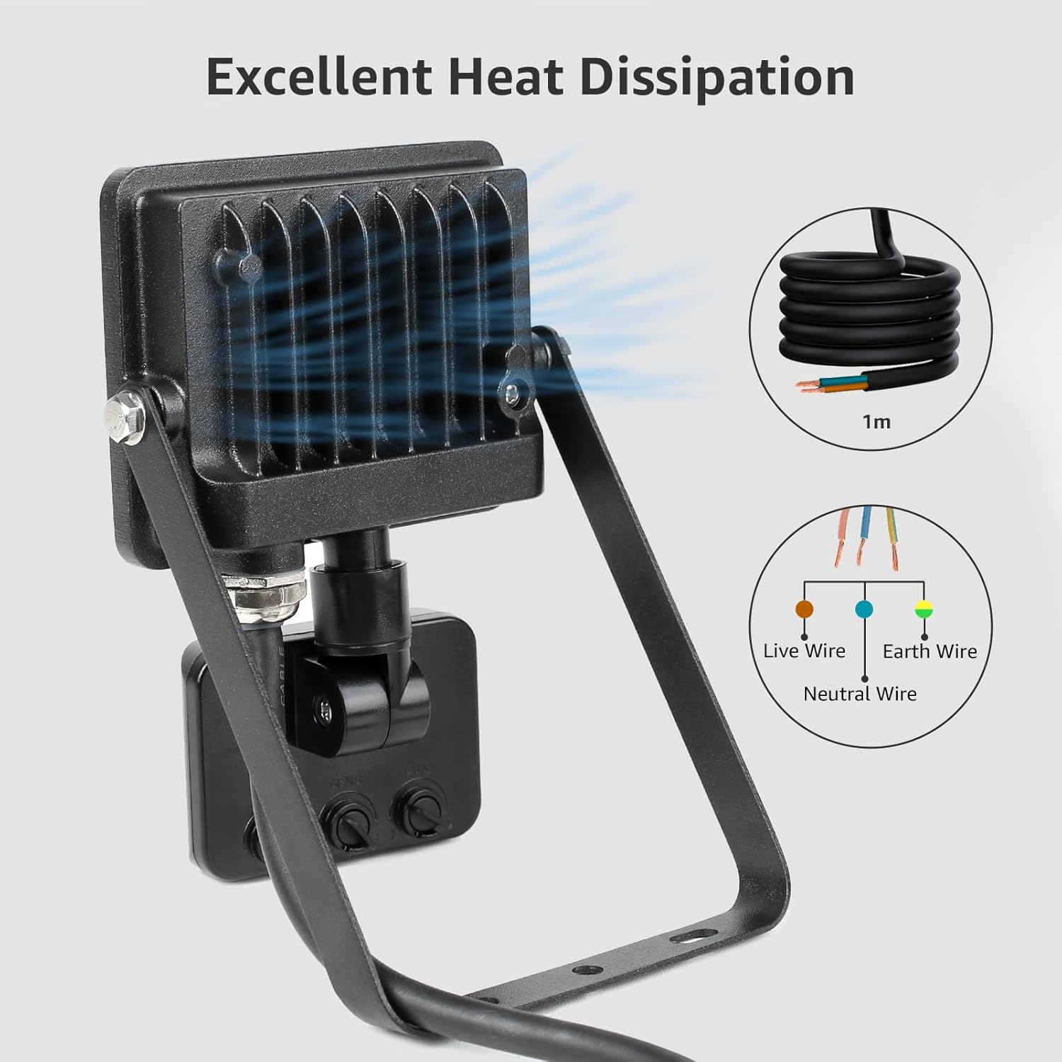 Adjustable sensor LED wall lamp

