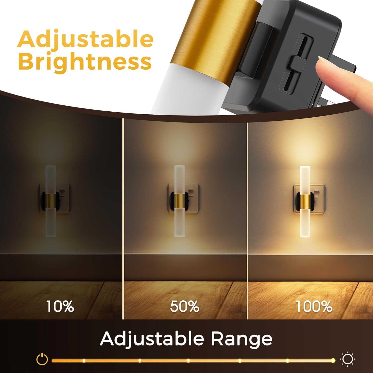 Adjustable warm glow LED night lamp

