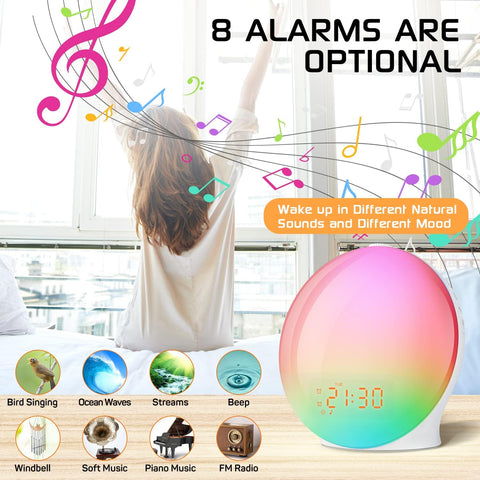 Alarm clock with FM radio function active


