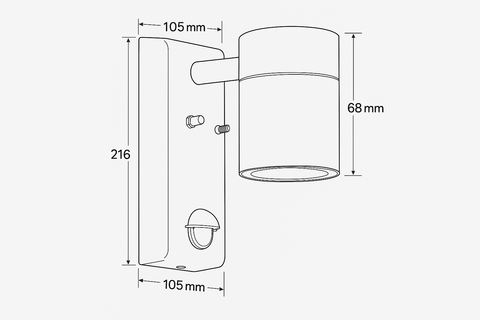 Alpha Lights motion sensor outdoor wall light

