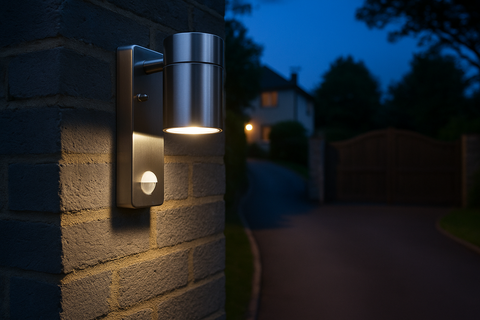 Alpha Lights stainless steel PIR wall light

