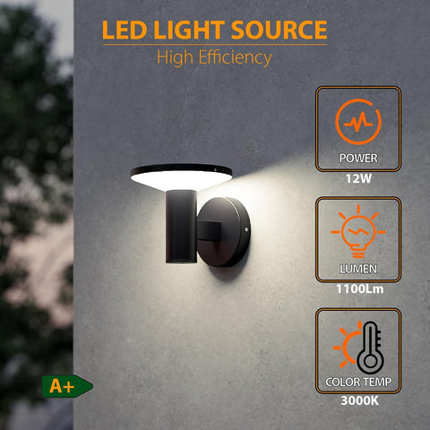 Aluminium black wall fixture for patio

