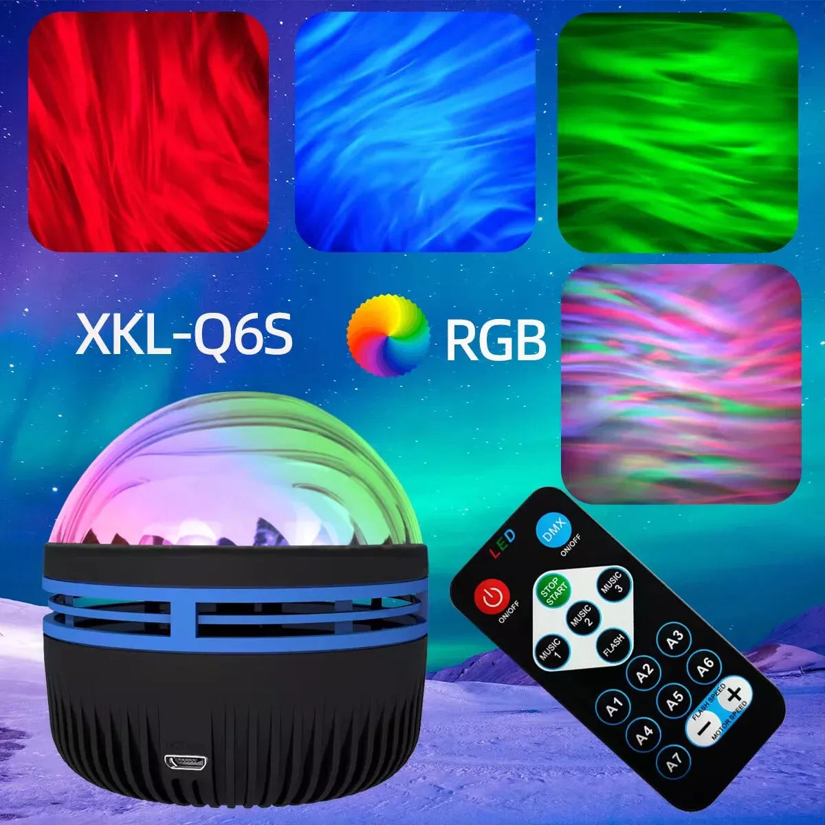 Aurora Northern Lights Projector with Remote Control | Night Light for Kids & Adults | Perfect for Bedrooms, Gaming Rooms & Parties