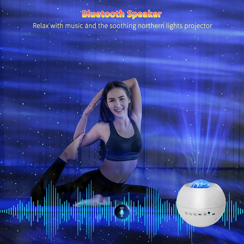 Aurora galaxy projector with white noise for sleep