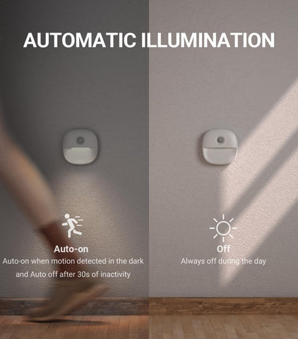 Automatic illumination sensor on a wall with motion detection and time-out features.