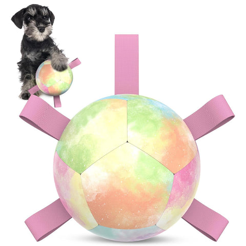 Dog Soccer Ball Toy with Straps for Small and Medium Dogs