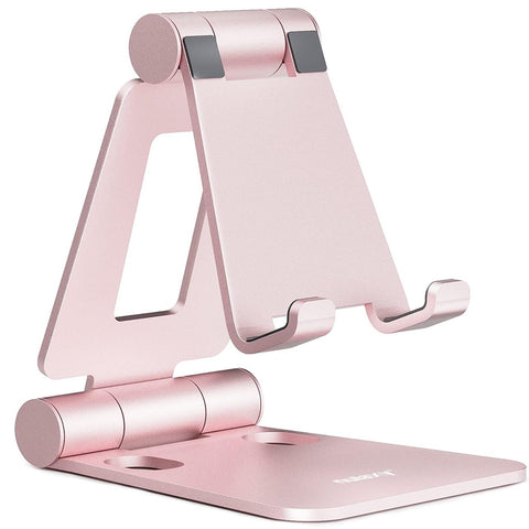 Adjustable Foldable Phone Stand for Desk Rose Gold