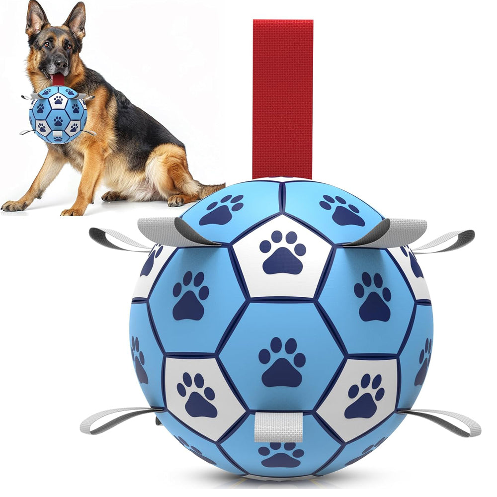 Dog Football Toy with Straps for Interactive Play