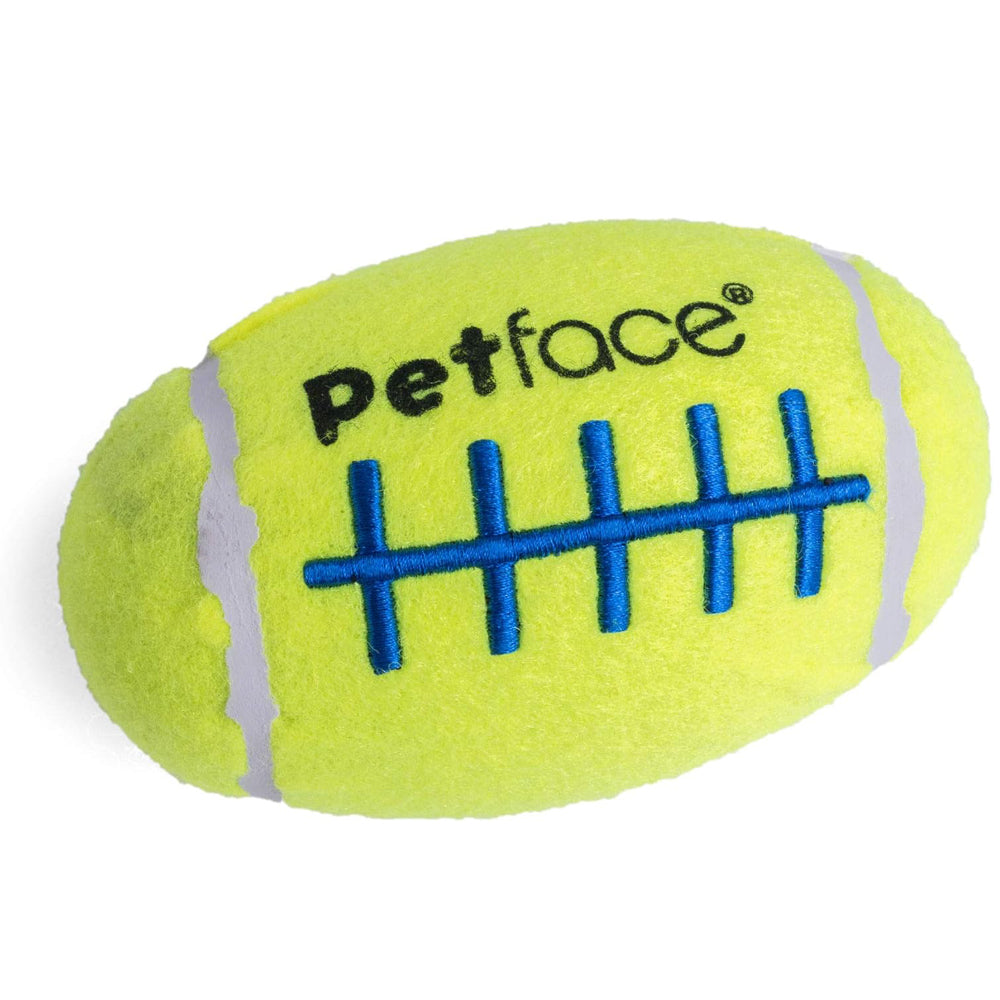 Petface Squeaky Rugby Tennis Ball Dog Toy
