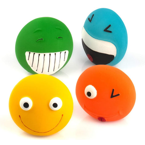 Small Latex Squeaky Dog Balls Set 4 Pack