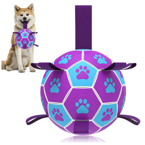 Interactive Dog Football Toy with Webbing 6 Inch
