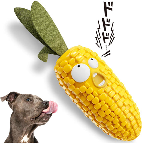 Dog Corn Chew Toy with Built-In Squeaker