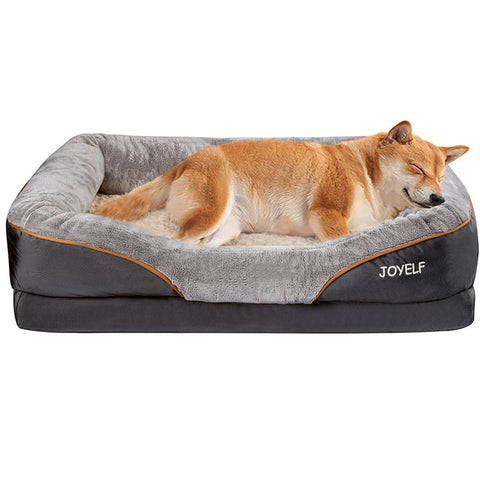 Large Memory Foam Orthopedic Dog Bed with Bolsters