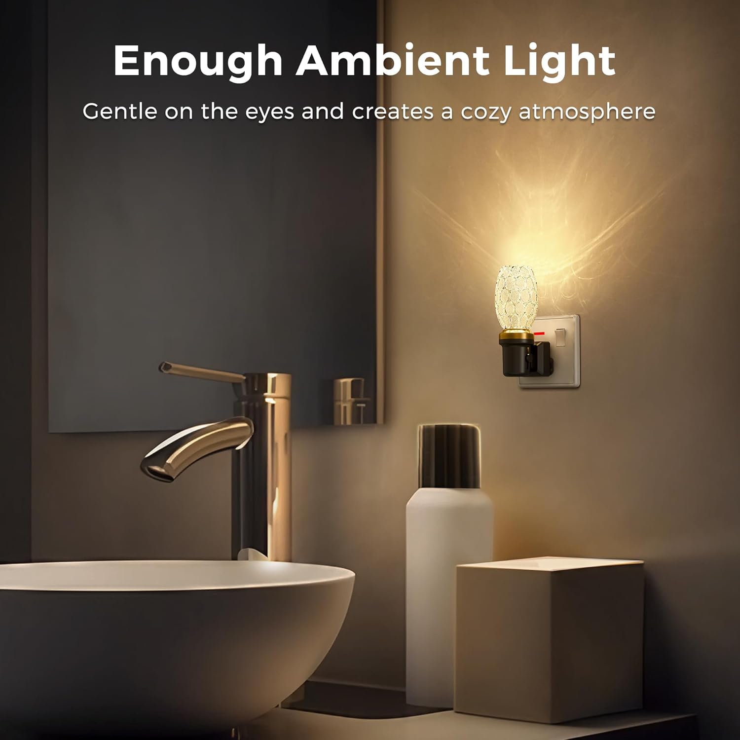 Bathroom setting with a wall-mounted light fixture, sink, and mirror.