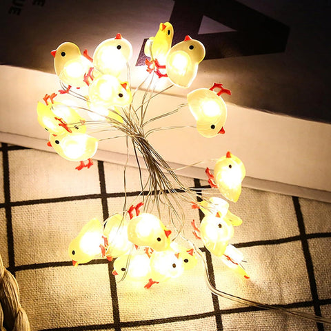 Battery operated Easter fairy lights with 20 warm white LEDs, 2m