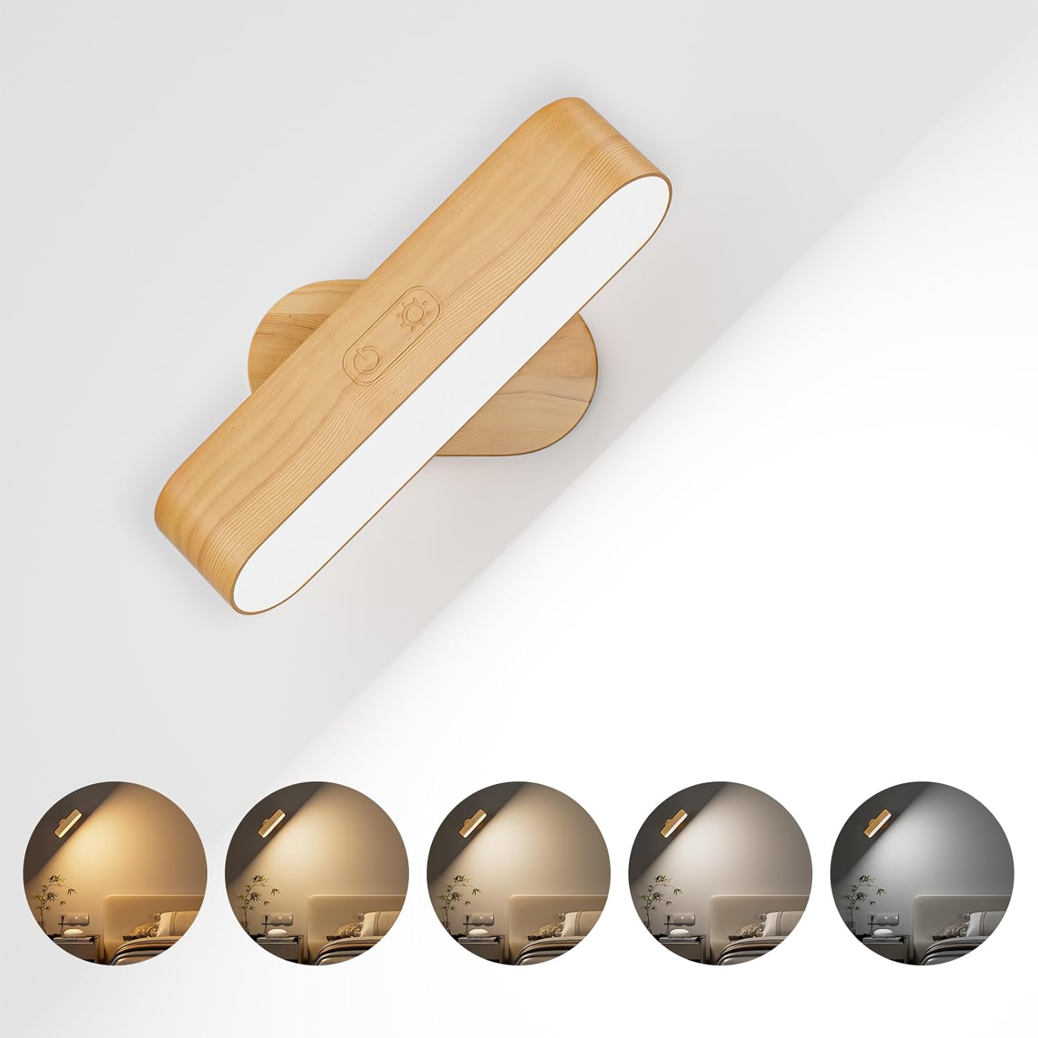 Battery operated LED wall sconce

