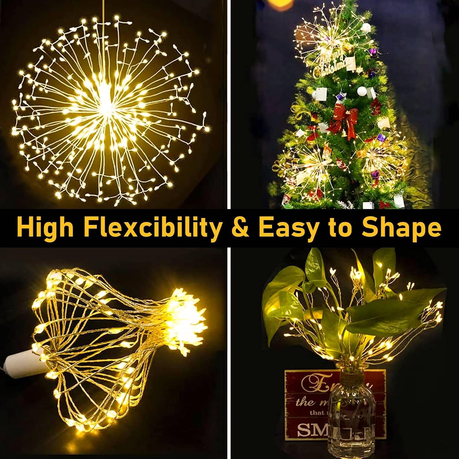 Battery operated starburst LED lights for Christmas decoration