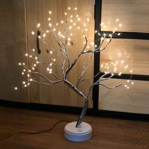 Battery or USB operated Easter LED tree lamp with copper wire branches