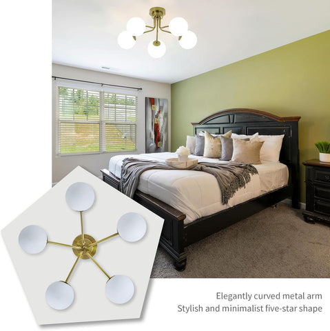 Bedroom with a bed and nightstands, featuring a ceiling light fixture inset.