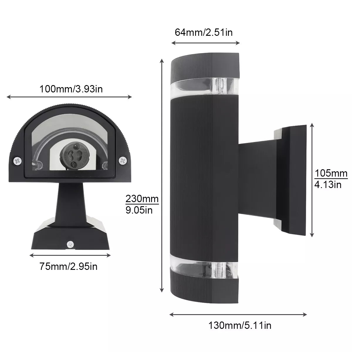 Best Up Down Wall Sconce – GU10 Lamp for Indoor & Outdoor – Balcony, Garage, Porch, Patio