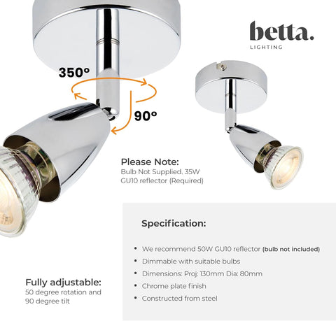 Betta lighting fixture with adjustable features on a white background