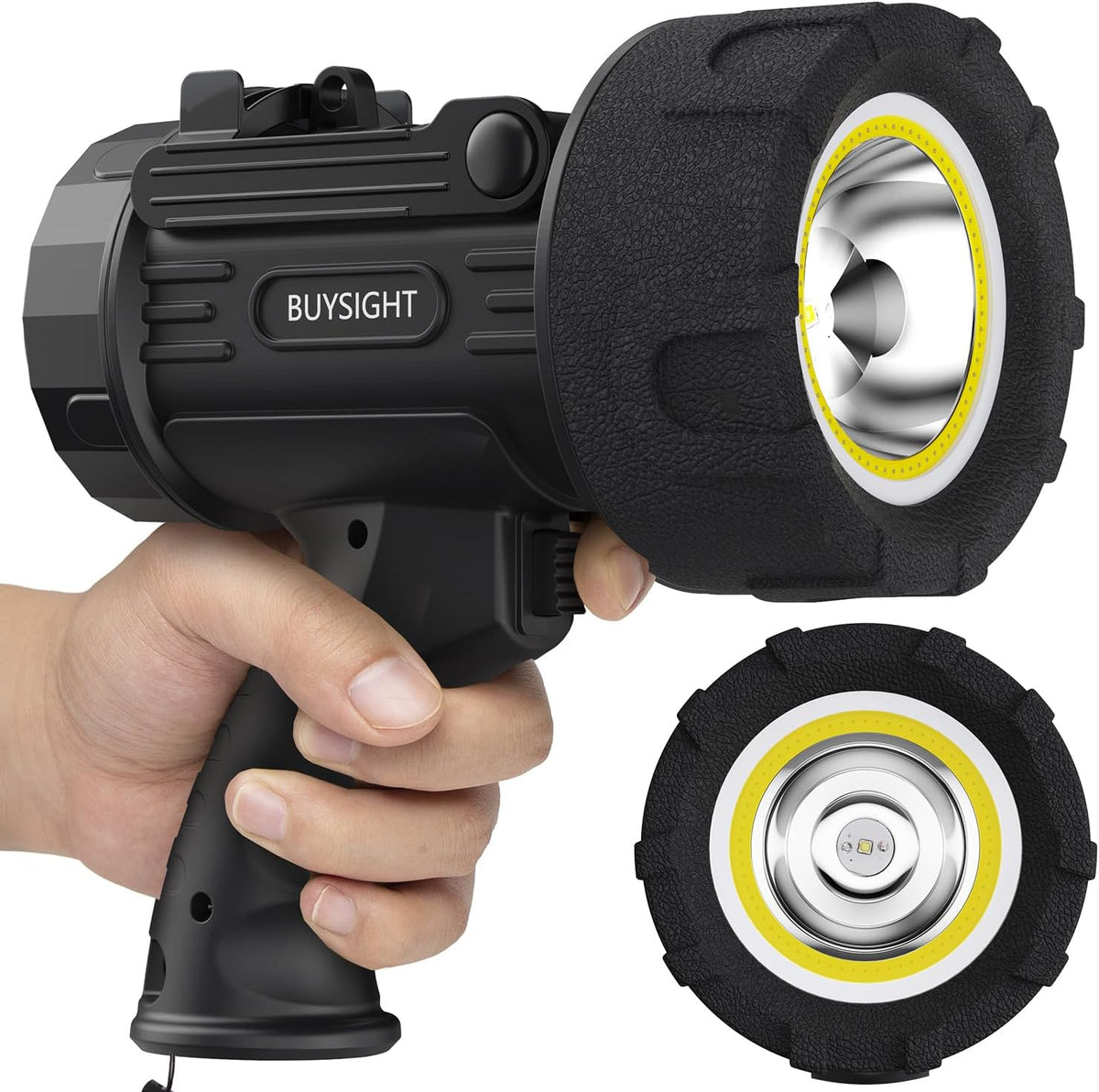 Rechargeable Spotlight Flashlight 1,000,000 Lumens – Waterproof Hunting Floodlight with Red Filter Rechargeable Spotlight Flashlight 1,000,000 Lumens – Waterproof Hunting Floodlight with Red Filter