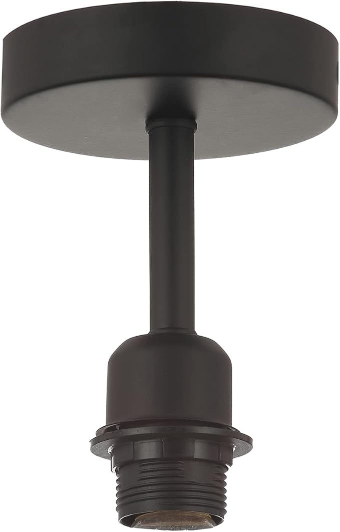 Black metal ceiling light fixture on a white background