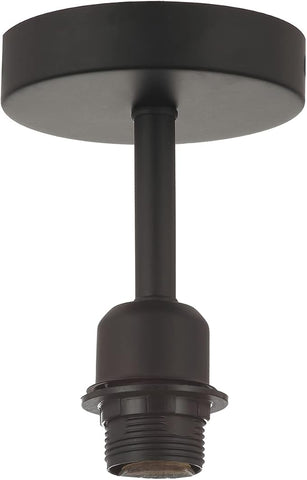 Black metal ceiling light fixture on a white background