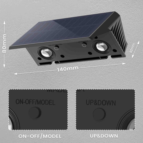 Black plastic solar wall sconces

