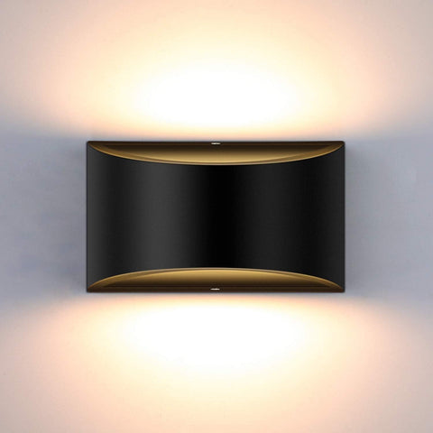 Black up and down LED wall light

