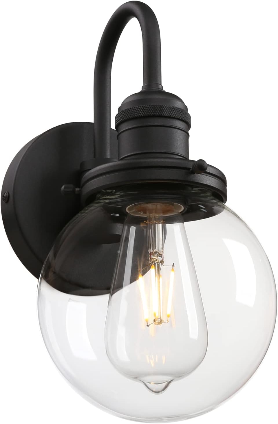 Black wall-mounted light fixture 