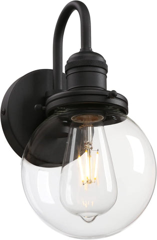 Black wall-mounted light fixture 