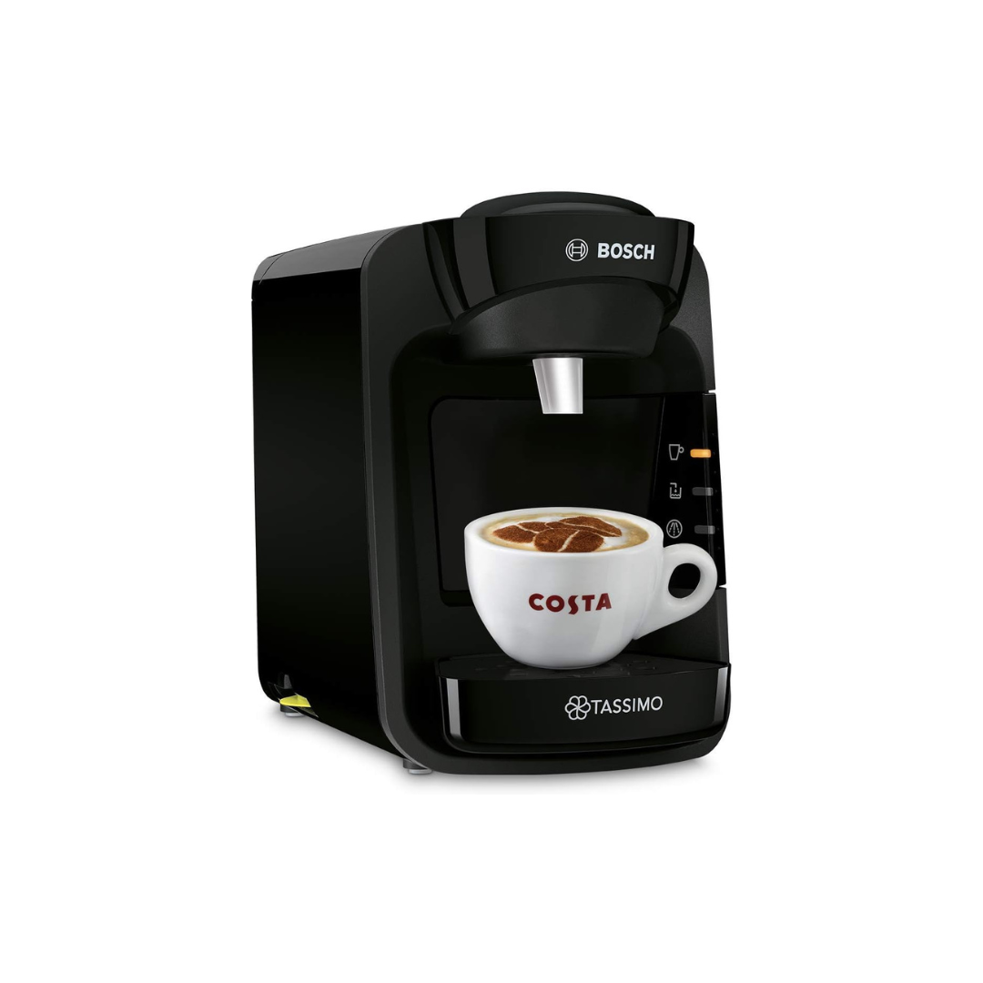 Bosch Tassimo coffee machine with a Costa coffee cup on the screen