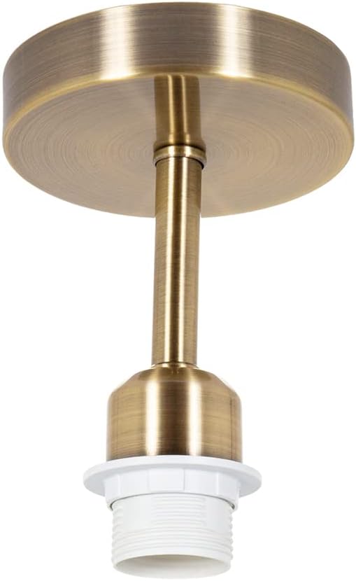 Brass ceiling light fixture on a white background