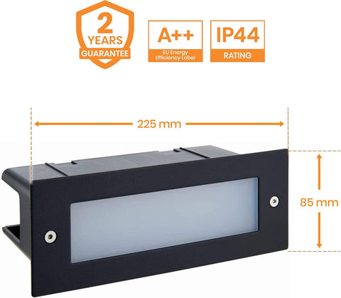 IP44 rated LED brick light mounted along a driveway

