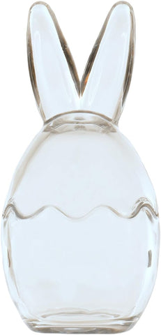 Bunny-shaped glass jars for Easter table display