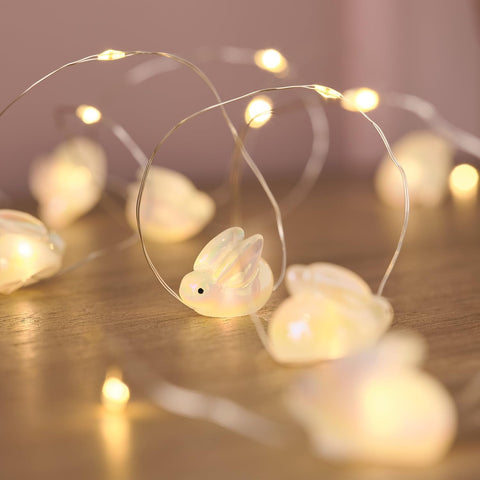 Bunny LED fairy lights in clear glass display jar