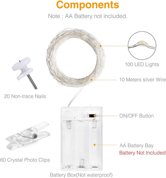 Buy 100 LED Photo Clip String Lights In UK - Shop Now!