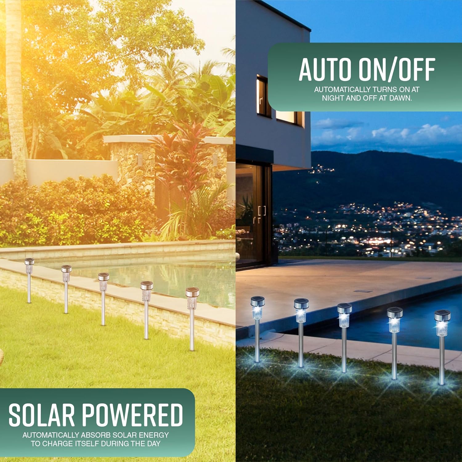 Buy 10 Pcs LED Solar Powered Stake Lights In UK - Shop Now