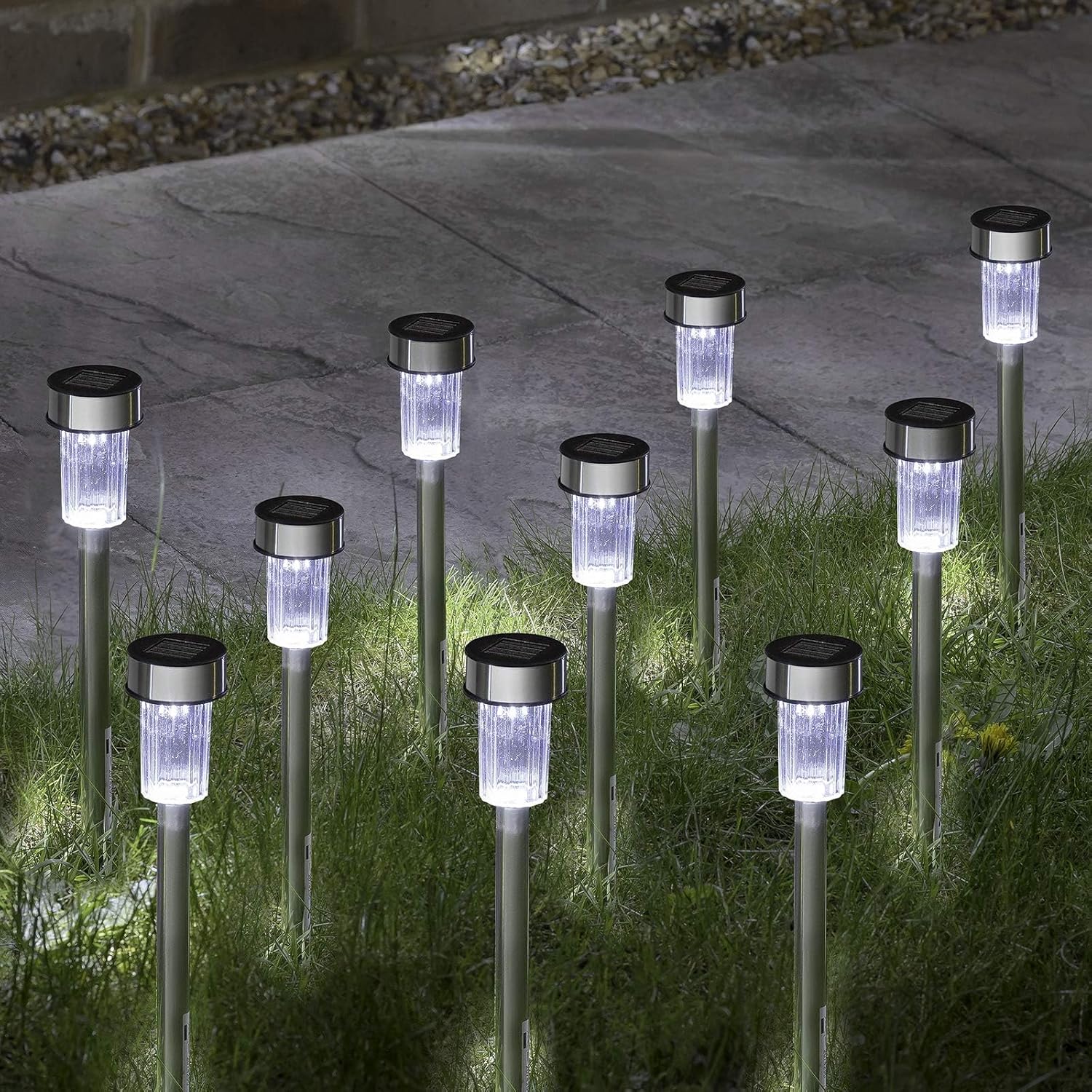 Buy 10 Pcs LED Solar Powered Stake Lights In UK - Shop Now