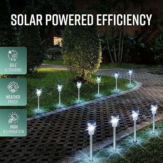 Buy 10 Pcs LED Solar Powered Stake Lights In UK - Shop Now