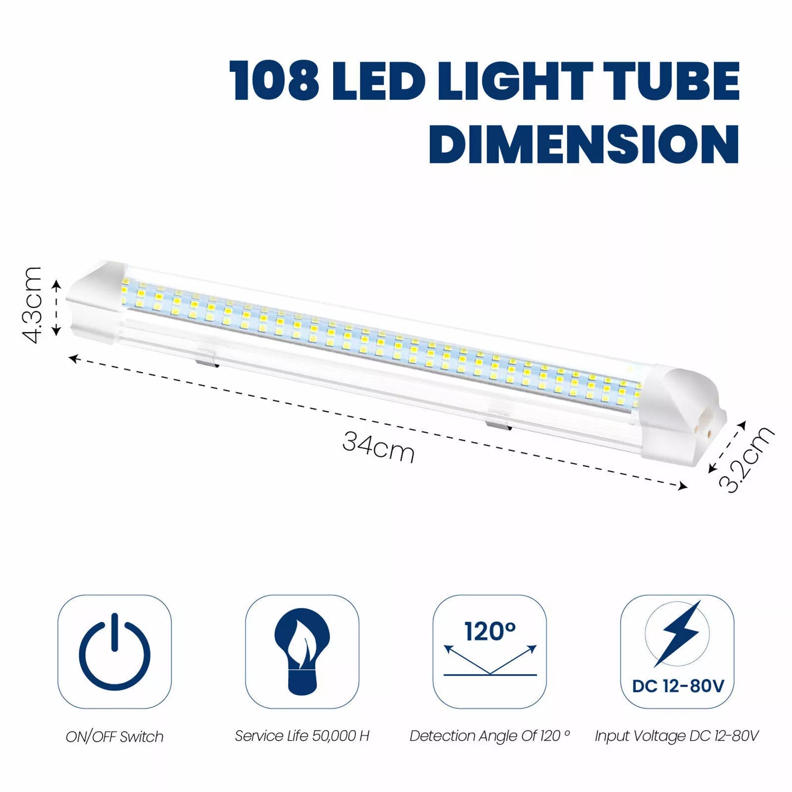 Buy 12V 108 LED Car Interior Strip Light Bar Light In UK - Shop Now!